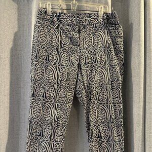 Ann Taylor LOFT Curvy Navy/White Pant Women's Size 10